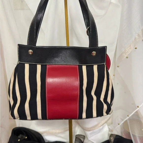 Kate Spade Vintage Black and Red Striped Women's Bag - Picture 2 of 9